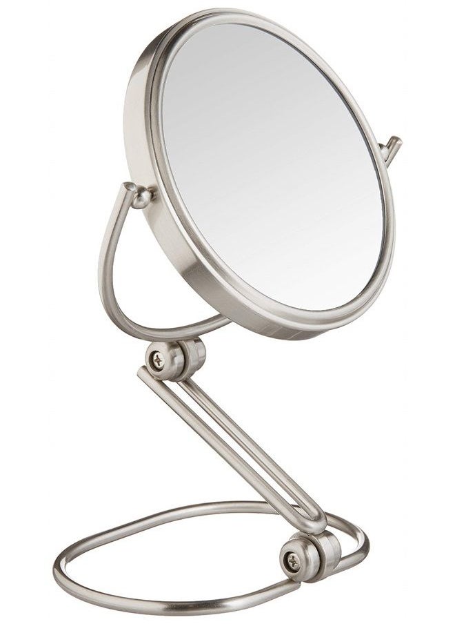 6-Inch Folding Travel Mirror - Magnifying Makeup Mirror with 10X Magnification - Nickel Finish - Model MC450N