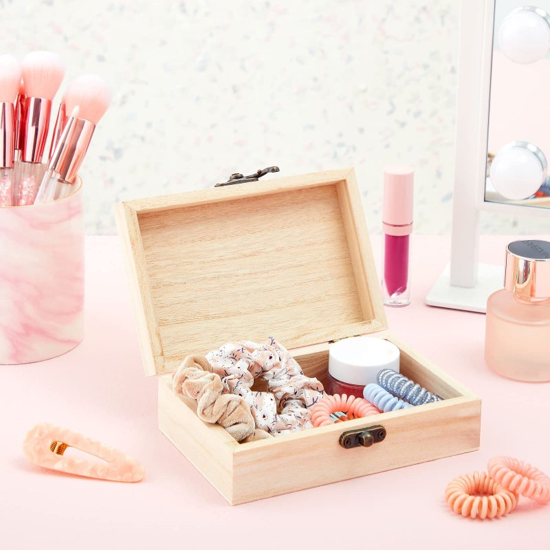 Juvale Wood Boxes for Crafts - 5.9 x 3.9 x 1.97 In, 6-Pack Brown Paulownia Wood - Paintable & Engravable Boxes to Decorate & Jewelry Storage - Image 2