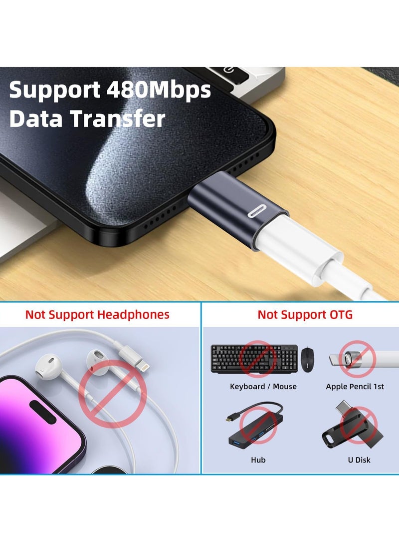 Barakah 2 Pack USB-C Male to Lightning Female Adapter, USB Type C to Lightning Connector for iPhone 15/15 Plus/15 Pro/15 Pro Max, iPad Air, Support PD Fast Charging and Data Transfer - Image 3