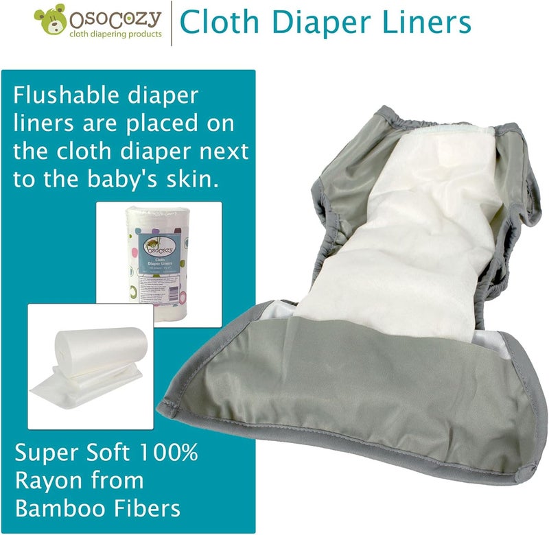 OsoCozy Flushable Diaper Liners 3 Pack - Makes Cloth Diapering Laundering Easier - Super Soft and Gentle on Baby’s Skin -100 Sheets per roll -3 Rolls. - Image 5