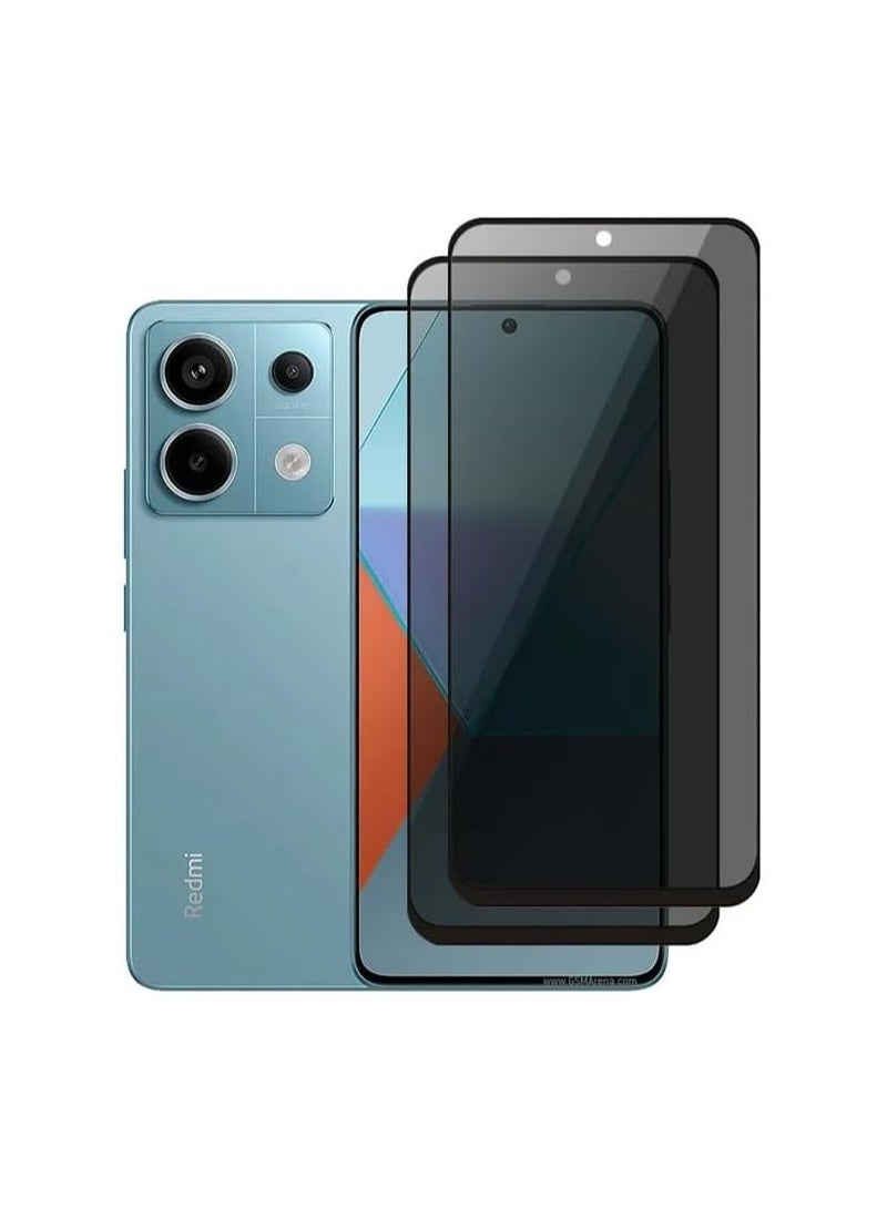 Xiaomi Redmi Note 13 Screen Protector,3D curved Anti Spy 9H Tempered Glass,Edge to Edge Screen Protector Anti-Fingerprint Full Coverage Screen Protector For Redmi Note 13 (2 Pack 5D Privacy)