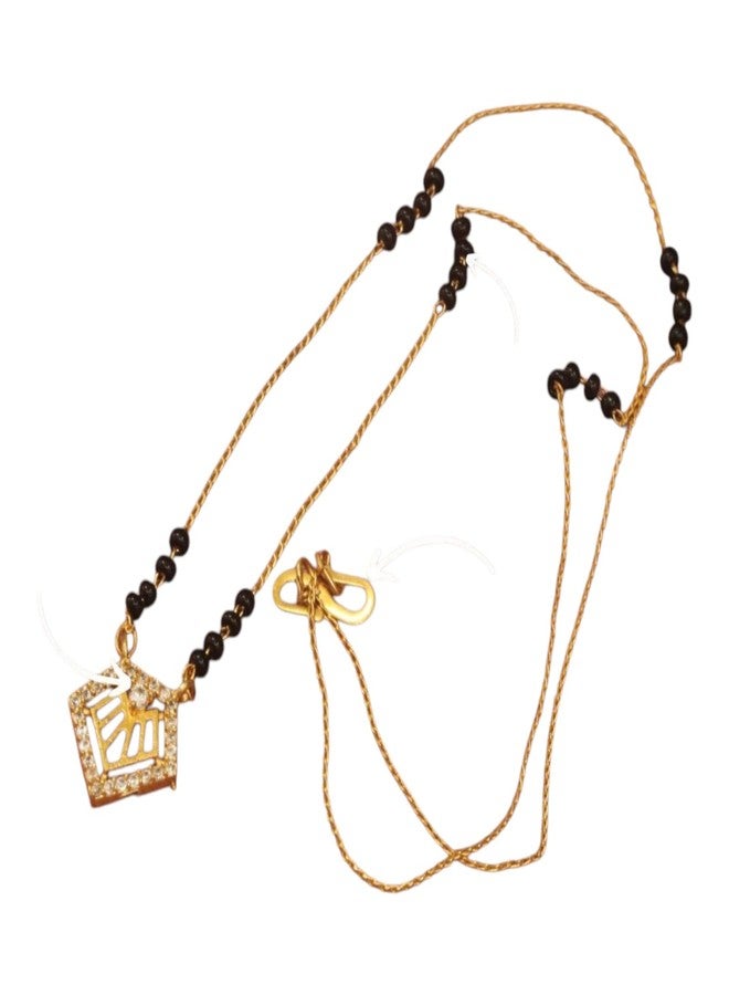 سلسلة ذهبية مصقولة بدقة متناهية من AAIKU مع قلادة مانجالسوترا، هدية مثالية لحفلات الزفاف والذكرى السنوية والمناسبات الخاصة للنساء، بطول 18 بوصة. - Image 5