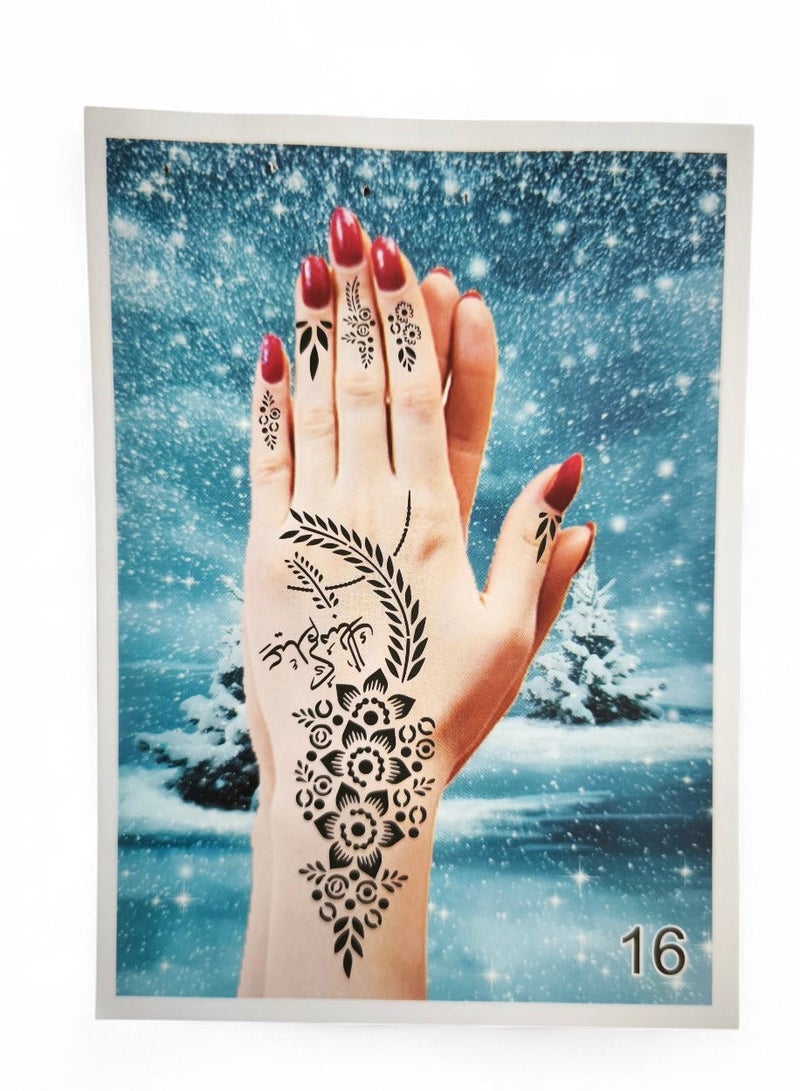 Henna Eid Design Mould Sticker for Both Hands - Image 2