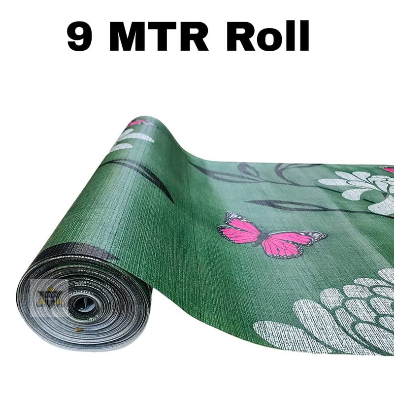 ROYAL - NEST ROYALNEST 9 Meter Rectangular Long Shelf Liner for WardrobeSheet Roll for CupboardMat for Drawer Antislip Mat Green Color Flower DesignSize 45 x 900 cm  - Image 2