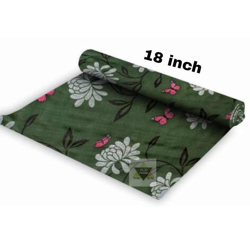 ROYAL - NEST ROYALNEST 9 Meter Rectangular Long Shelf Liner for WardrobeSheet Roll for CupboardMat for Drawer Antislip Mat Green Color Flower DesignSize 45 x 900 cm  - Image 3