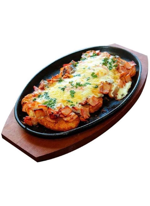 Sizzler Tray With Holder Black