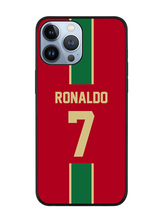 Stylizedd Rugged Black edge case for Apple iPhone 13 Pro Max Slim fit Soft Case Flexible Rubber Edges Anti Drop TPU Gel Thin Cover - Football Team - Portugal Player Name - Ronaldo - Image 1