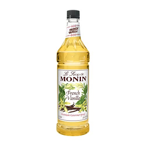 Monin - French Vanilla Syrup, Boxed, Versatile Flavor, Natural Flavors, Great for Coffees, Cocktails, Shakes, and Kids Drinks, Non-GMO, Gluten-Free (1 Liter) - Image 1