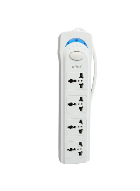 SF 1004-4 Way 5M Extension Socket, 4 Socket Extension Plug, 5 Meter Long Wire - White