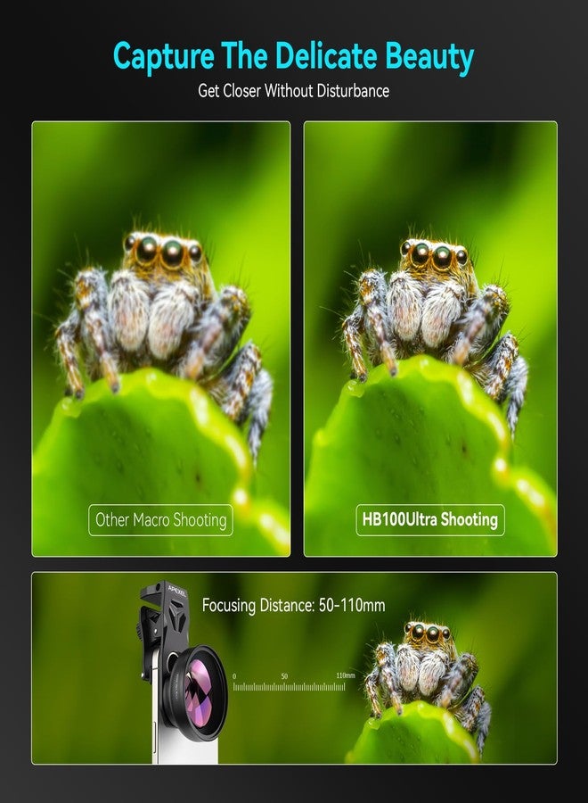 APEXEL 100Ultra Macro Lens - Enhanced Version Smartphone Lens for iPhone, Samsung, Pixel | Professional Macro Photography of Flowers, Iinsects, Jewelry, Food Details and Other Small Objects - Image 2