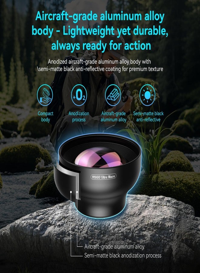 APEXEL 100Ultra Macro Lens - Enhanced Version Smartphone Lens for iPhone, Samsung, Pixel | Professional Macro Photography of Flowers, Iinsects, Jewelry, Food Details and Other Small Objects - Image 5