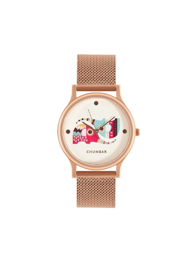 Chumbak Yin Yang Ele Watch, Stainless Steel Mesh Strap