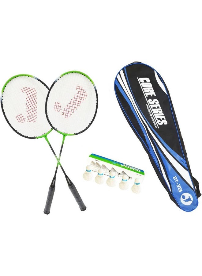Jaspo Jaspo Core-JS-400( 2Badminton Rackets; 5 feather Shuttlecock:1 Badminton Carry Bag) Badminton Kit - Image 1