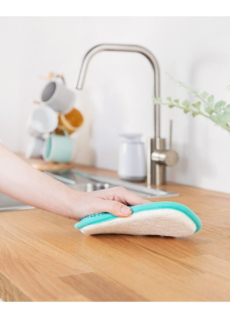 minky وسادة تنظيف مضادة للبكتيريا ثلاثية الفعالية من M قماش باللون الأزرق الفاتح - Image 5