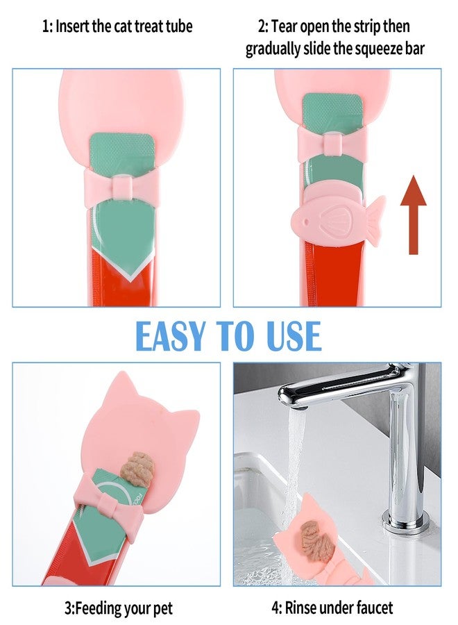 Elegaperma 2 Pack Cat Churu Spoon, Cat Treat Squeeze Spoon, Multifunctional Cats Treat Feeder Squeeze,Durable Cute & Comfortable Grip for Cats Wet Food, Pink - Image 5
