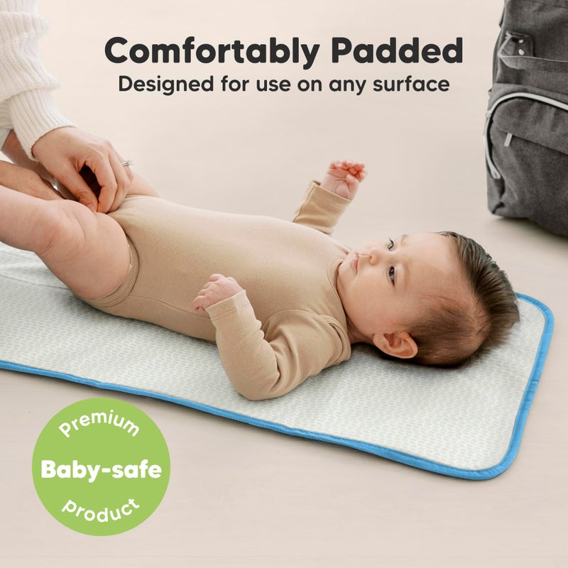 KeaBabies Portable Diaper Changing Pad, Easy Wipe Clean - Foldable Waterproof Baby Changing Mat for Diaper Bag, Compact, Lightweight, 25x13 Newborn, Infant, Baby Changer Travel Essential (Cloud) - Image 5