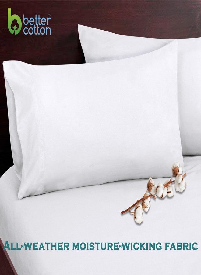 Royale Linens White Cotton Pillow Cases Standard Size Set of 12 - Bed Pillow Covers - 100% Cotton Pillowcases - Soft & Cooling- Envelope Closure - Hotel Quality Bulk Pillowcases 20" x 26" - Image 2