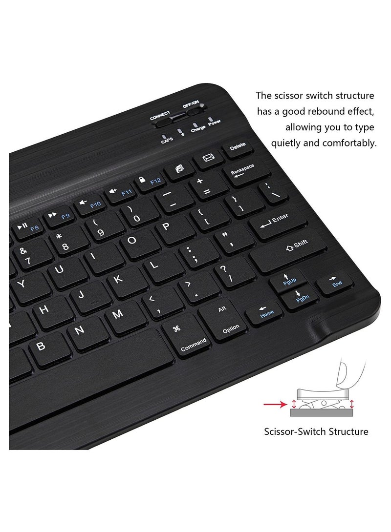 ELTRAZONE ELTERAZONE Ultra-Slim Bluetooth Keyboard and Mouse Combo Rechargeable Portable Wireless Keyboard Mouse Set for Apple iPad iPhone iOS 13 and Above Samsung Tablet Phone Smartphone Android Windows(Black) - Image 4