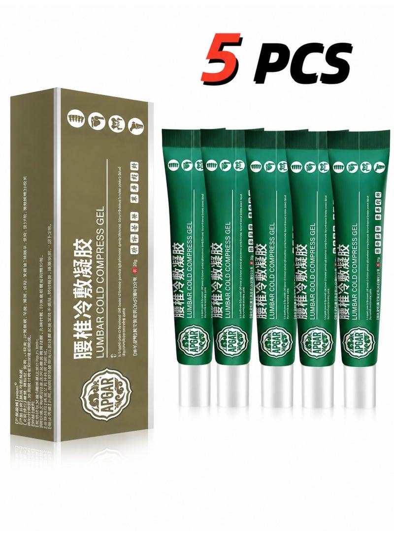 APGAR 5-Pack 20g Lumbar Spine cooling gel,Lumbar Cold Compress gel ,Relieves Pain Joints, Cervical Spine And Lumbar Discs,Knee Pain Relief , Natural Herbal Joint Pain Relief Gel - Image 1
