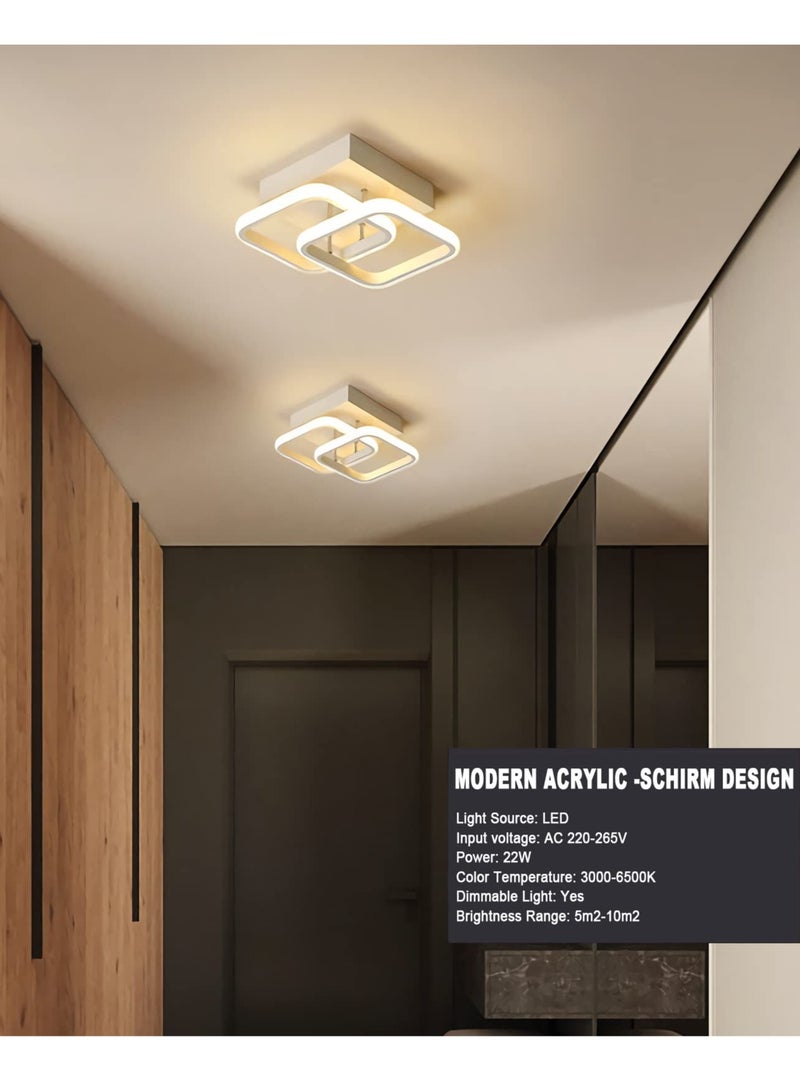 ضوء السقف LED 22W مصباح موفر للطاقة LED حديث ، مصباح سقف LED لمدخل المدخل والمكتب وغرفة النوم والمطبخ والمطبخ والمطبخ بتصميم مربع الشكل ، 3 ألوان 3000K-6500K - Image 3