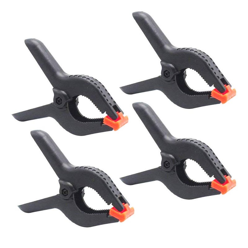 ONDY 4Pack 6 Inch Spring Clamps Heavy Duty Plastic Clamps Nylon Clips for Background Photo Studio and Any More