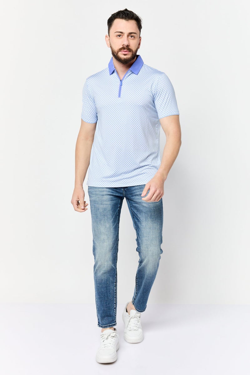 HEAD Men Regular Fit Windowpane Short Sleeves Polo, Multicolor - Image 2