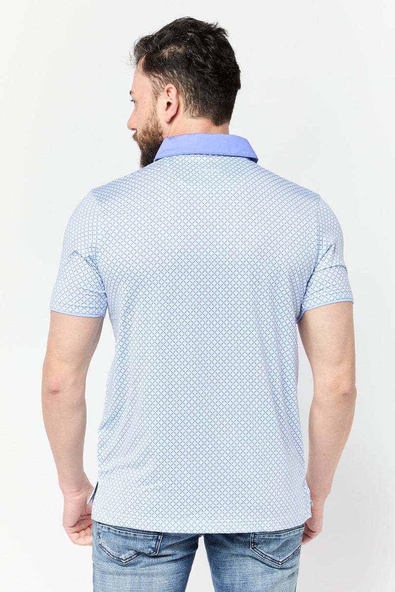 HEAD Men Regular Fit Windowpane Short Sleeves Polo, Multicolor - Image 4