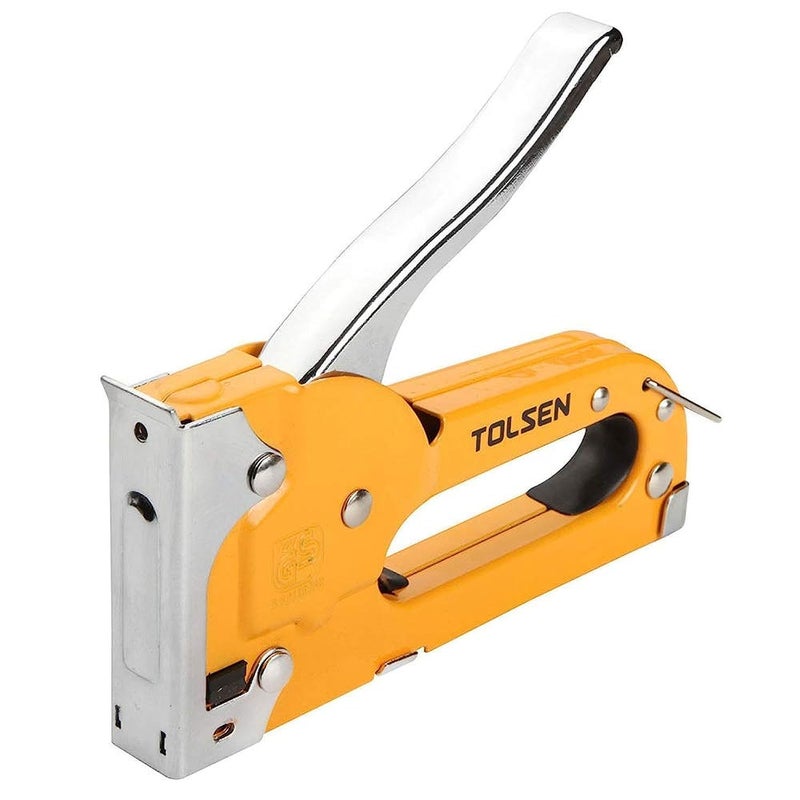 Tolsen Upholstery Fabric Gun and Tweezer for 4-8mm Staples, Yellow