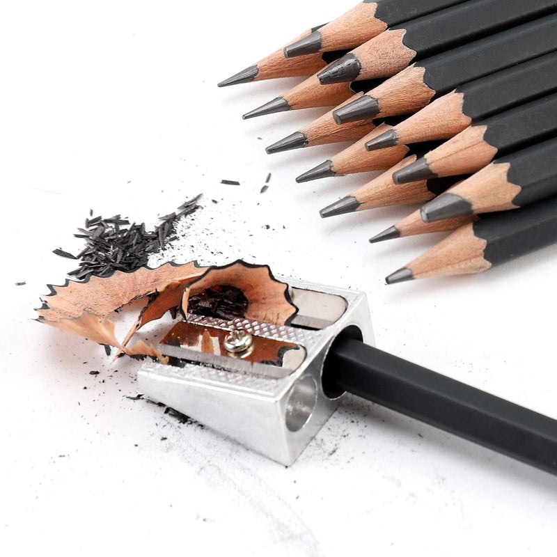NASHRIO Professional Kids & Adults Drawing Sketching Pencil Set, 14 Pcs Art Pencils,12B 10B 8B 7B 6B 5B 4B 3B 2B B HB 2H 4H 6H Artist Pencils, Pencil Set with Pencil Case, Pencil Sharpener and Eraser. - Image 4
