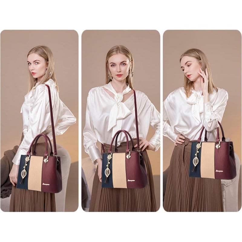 SiMYEER Purses and Handbags for Women Leather Tote Shoulder Bag Medium Satchel Purse Top Handle Bags for Ladies - Image 2