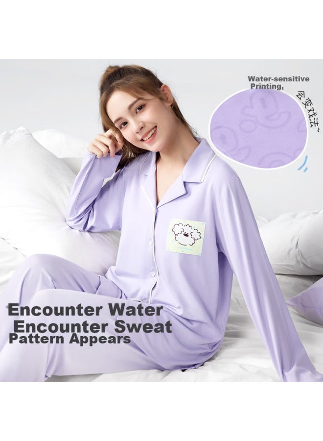 Long time companion Longevity Companion Children's Pajamas Girls' Spring And Summer Cotton Cardigan Home Wear Moisture Wicking Sweat Suit - Image 5