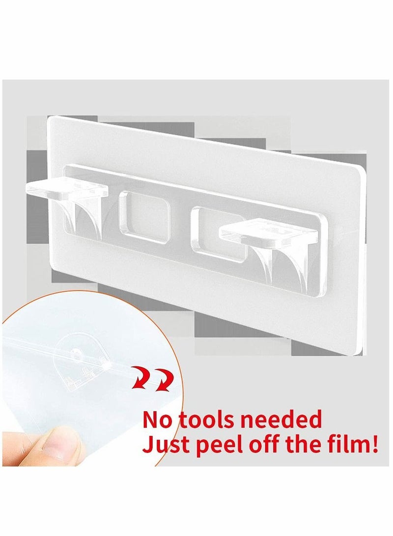 Punch Free Shelf Support Pegs, 24 Pcs Clear Self Cabinet Adhesive Shelves Clips, Strong Holder Pin for Closet, Brackets, Clapboard Layer - Image 3