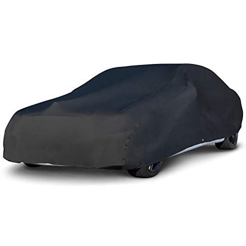 Budge BSC-3 Indoor Stretch Car Cover, Luxury Indoor Protection, Soft Inner Lining, Breathable, Dustproof, Car Cover fits Cars up to 200", Black - Image 1
