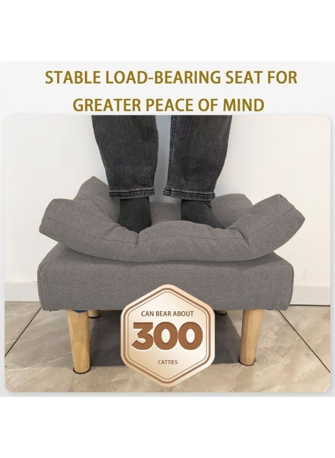 WALALLA Multifunctional Wood Foot Stool, Ottoman Foot Rest, Under Desk Footrest, Step Stool Seat, Home Chair with Removable Soft Foot Rest Pad with 2-Tier Pad, Stool Legs for Home, Office - Image 4