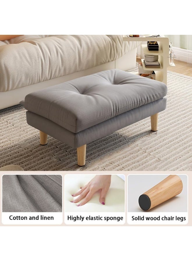WALALLA Multifunctional Wood Foot Stool, Ottoman Foot Rest, Under Desk Footrest, Step Stool Seat, Home Chair with Removable Soft Foot Rest Pad with 2-Tier Pad, Stool Legs for Home, Office - Image 3