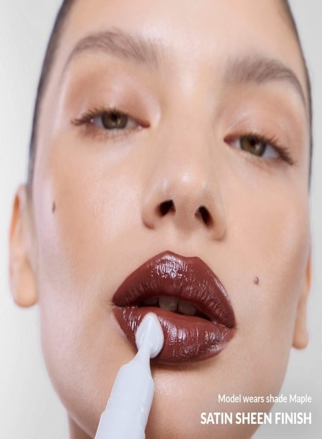 REFY Satin Liquid Lipstick Pen with Vitamin E – Maple, Medium Warm Brown – 0.11 oz / 3.5 mL - Image 3