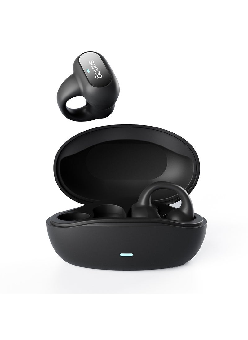 sanag Z51 Open Ear Headphones, Lightweight And Stable Clip-on Wireless Earbuds With Charging Case, Stylish Earbud And In-Ear Headphones Compatible With Iphone/samsung Phone For Men, Women, (Black)  - Image 1