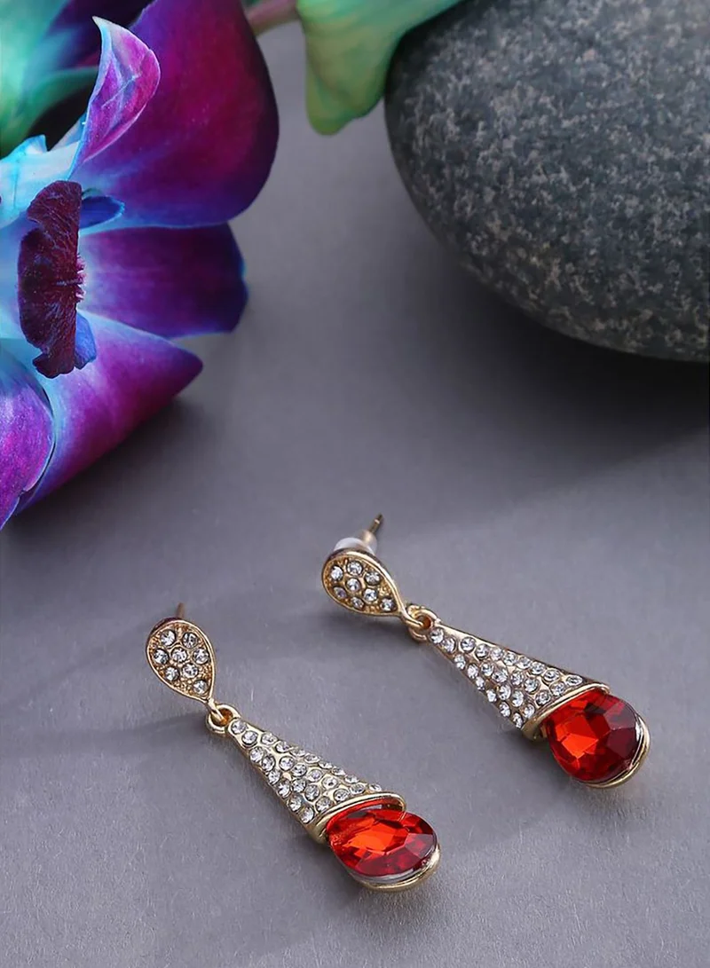 SOHI Gold Plated Desinger Party Earrings