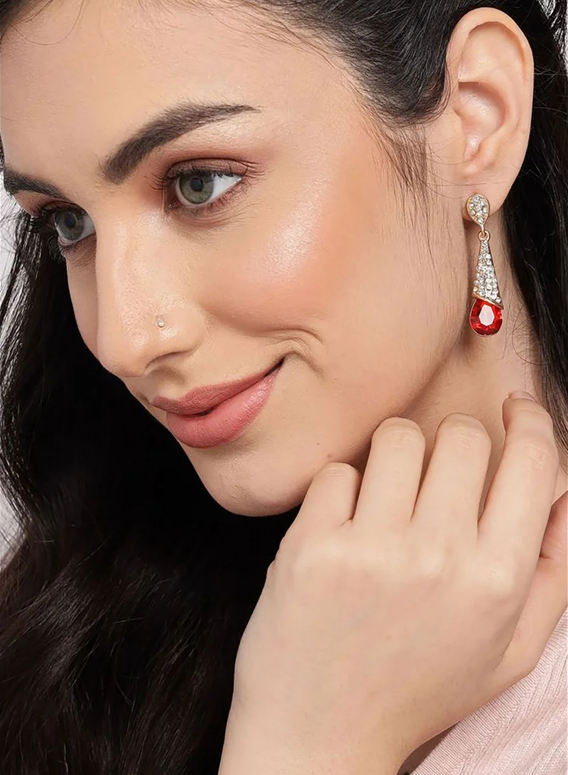 SOHI Gold Plated Desinger Party Earrings