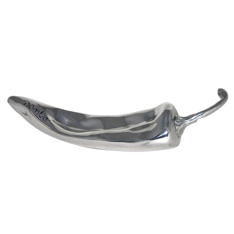 nambe Chili Pepper Figurine | New Mexico Pepper Sculpture Home Décor | Small Figurines Desktop, Kitchen, and Bookshelf Decoration | Made of Metal Alloy (6-inch) - Image 4