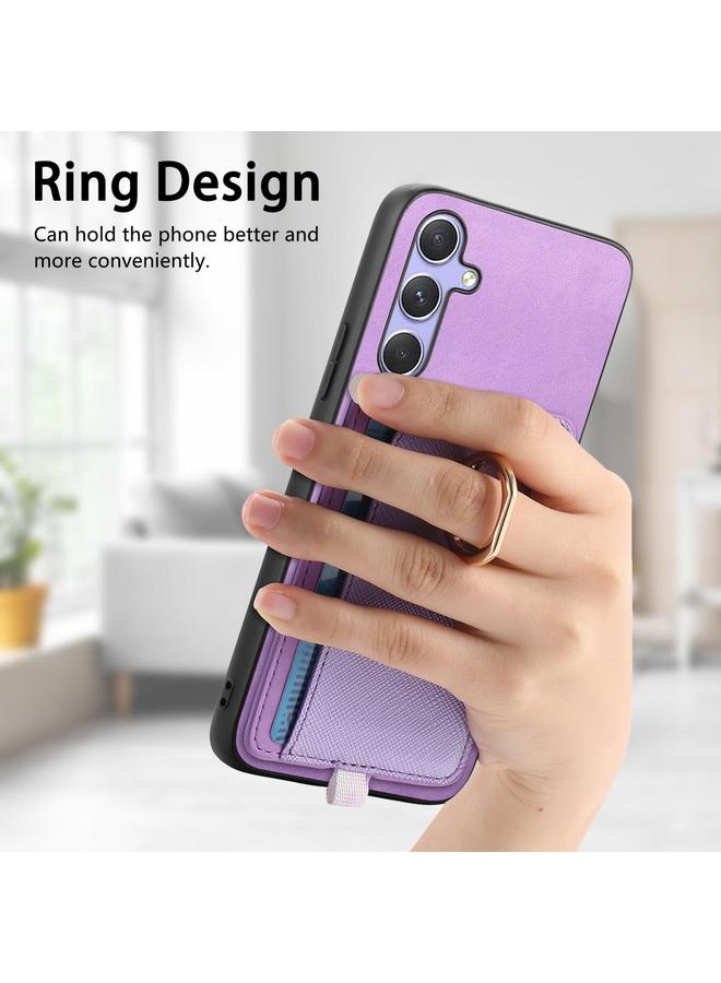 S-TOP Case For Samsung Galaxy XCover 7 Retro Cross Leather Ring Side Insert Card Bag MagSafe Phone Case - Image 5