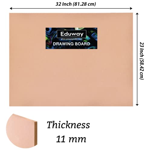 Eduway 23x32 Inches Versatile Drawing Board | Full Imperial A1 Size for Artist, Student, Kids & Engineering Drawings | Ideal for Painting, Sketching, Art & Crafts | with 4 Metal Clips - Image 2