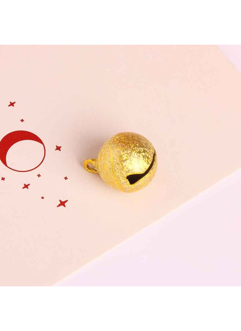 14mm Colored Bells Charms Keychain Christmas Pet Decor Frosted Gold