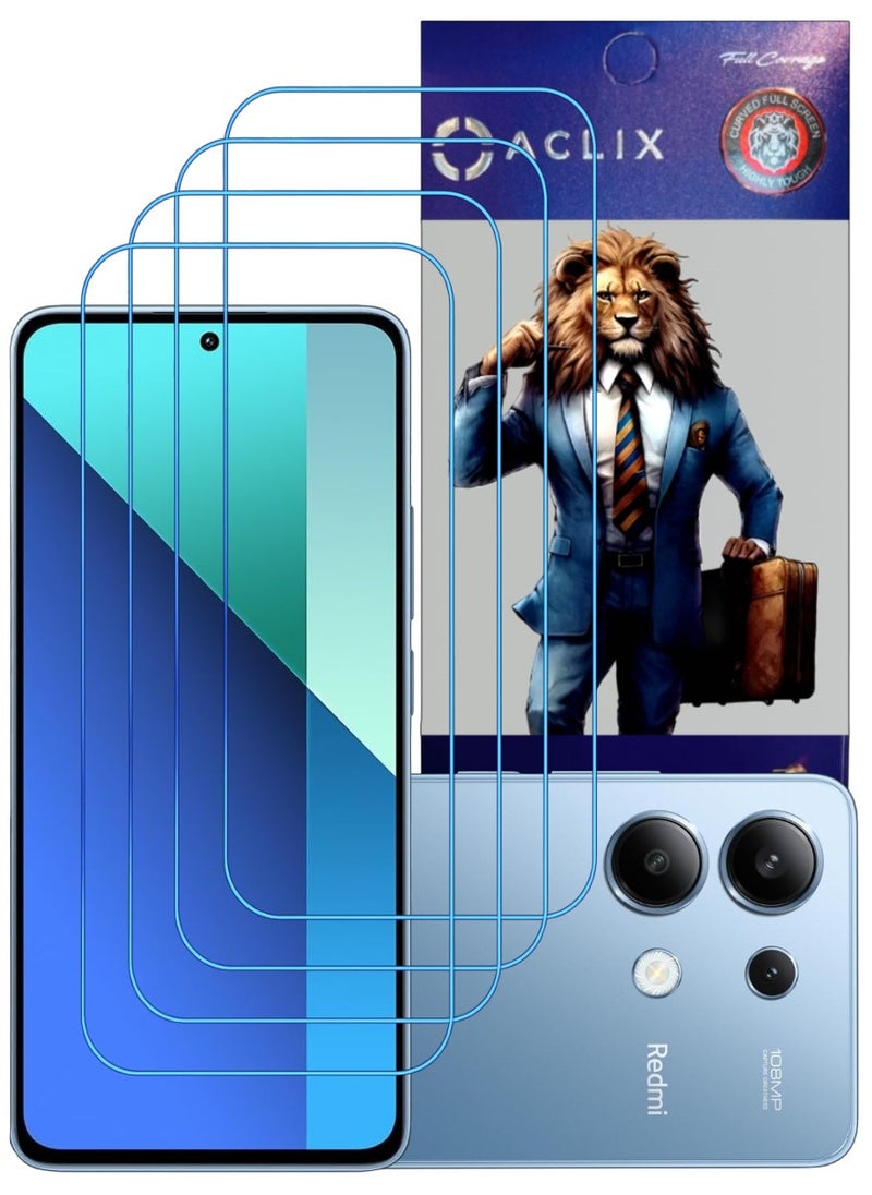 ACLIX 4 Pieces Antistatic ESD Dustproof Premium Quality High Definition Clear Tempered Glass Screen Protector Designed For Xiaomi Redmi Note 13 - Image 1