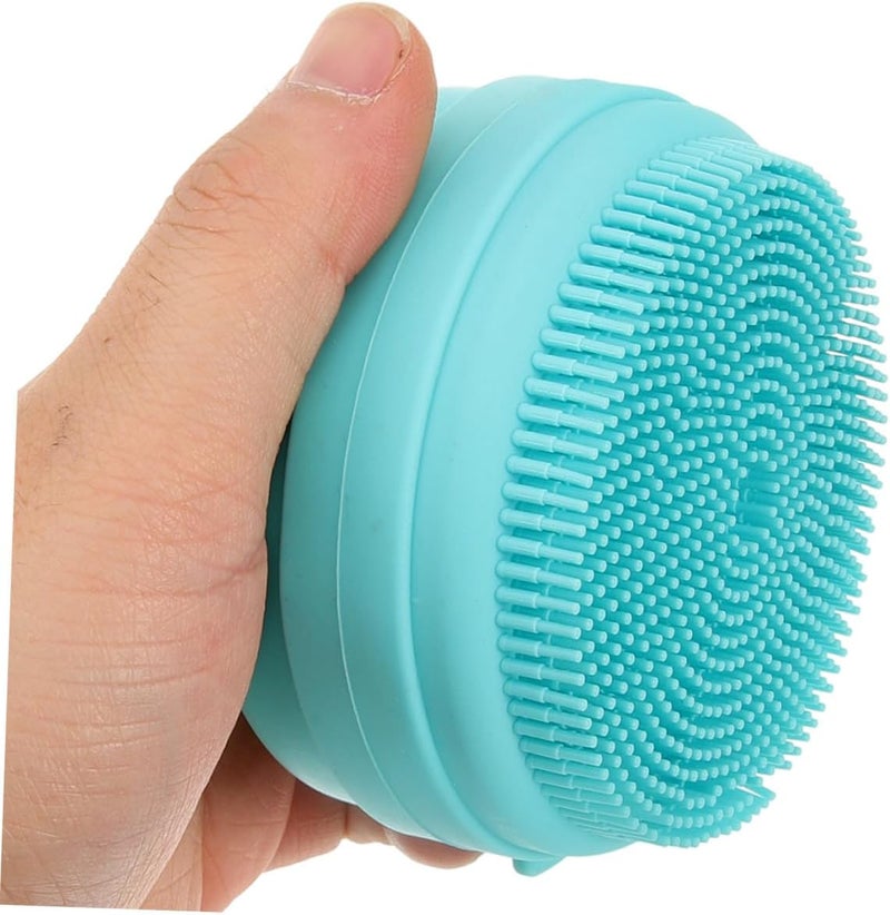 2pcs Soft Silicone Hair Scalp Massage Brush with Hanging Rope, Gentle Bath Body Scrubber for Newborn, Sky Blue - Image 4