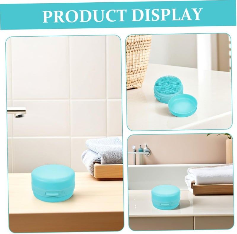2pcs Soft Silicone Hair Scalp Massage Brush with Hanging Rope, Gentle Bath Body Scrubber for Newborn, Sky Blue - Image 3