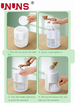 UNUNS Ice Crusher Machine,Manual Ice Shaver With Ice Box And Storage Box,Portable Ice Crusher And Shaved Ice Machin,BPA Free  - Image 4