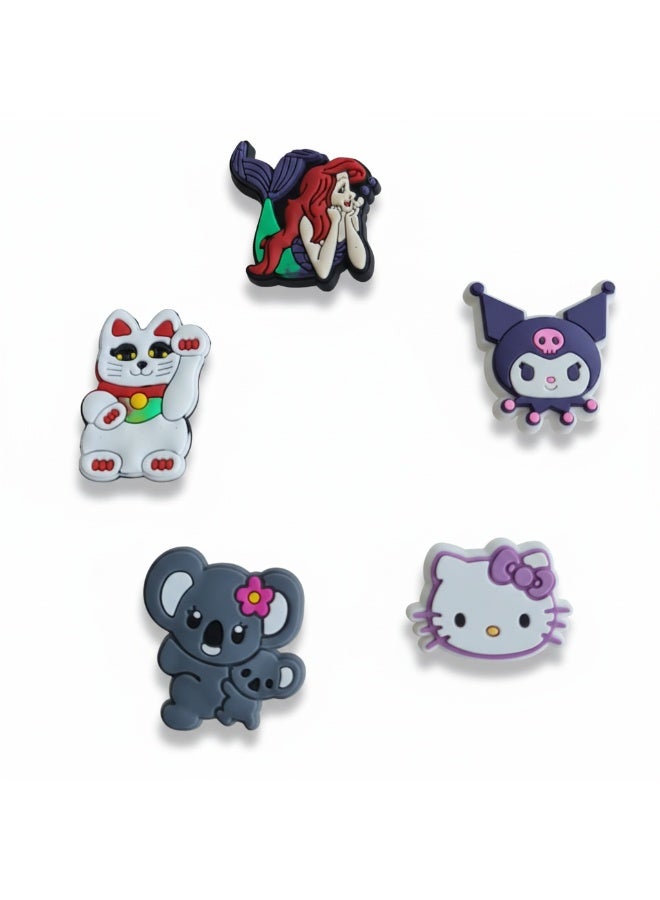 مجموعة مكونة من ٥ قطع زينات ملونة للأحذية – إكسسوارات مرحة لتزيين أحذية الكلوغ - Image 1