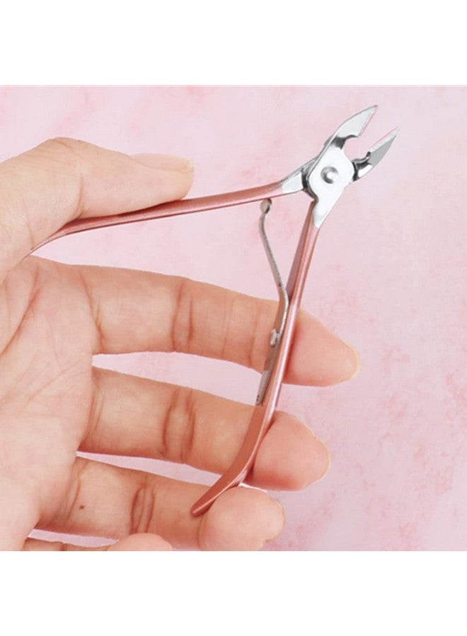 مجموعة مانيكير احترافية لقص الأظافر، أدوات العناية بالباديكير، مجموعة أدوات العناية بالرجل المحترفة من الفولاذ المقاوم للصدأ الفاخر مع حقيبة سفر وردية، مجموعة 16 قطعة هدية رائعة (ذهبي وردي) - Image 4