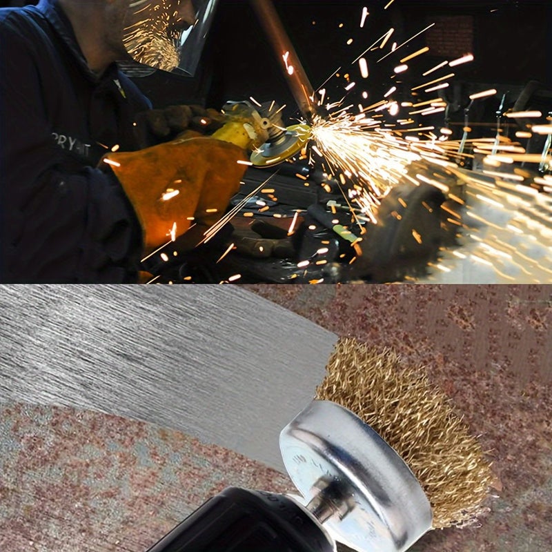 1pc Multi Purpose Drill Wire Brush Hexagonal Handle Carbon Steel Rust Removal - Image 4
